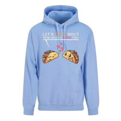 Let's Taco Bout How Much I Love You Valentine's Day Cute Pun Unisex Surf Hoodie