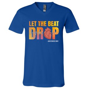 Let The Beat Drop Adenosine Graphic Nurse Gift Print Gift V-Neck T-Shirt