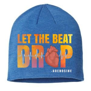 Let The Beat Drop Adenosine Graphic Nurse Gift Print Gift Sustainable Beanie