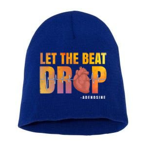 Let The Beat Drop Adenosine Graphic Nurse Gift Print Gift Short Acrylic Beanie