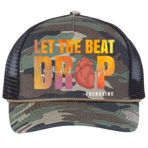 Let The Beat Drop Adenosine Graphic Nurse Gift Print Gift Retro Rope Trucker Hat Cap