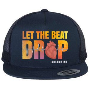 Let The Beat Drop Adenosine Graphic Nurse Gift Print Gift Flat Bill Trucker Hat