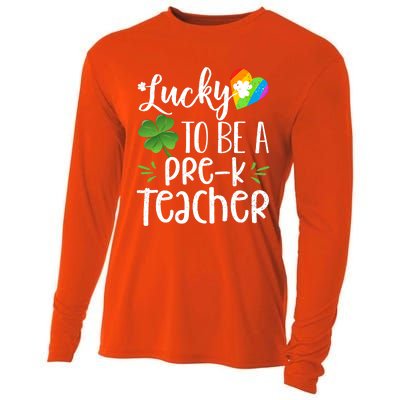 Lucky To Be A Pre K Teacher Lucky Shamrock St Patrick's Day Meaningful Gift Cooling Performance Long Sleeve Crew