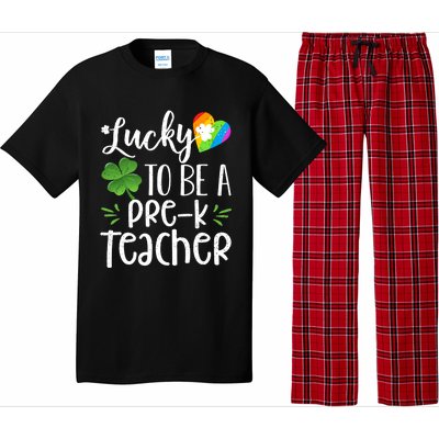 Lucky To Be A Pre K Teacher Lucky Shamrock St Patrick's Day Meaningful Gift Pajama Set