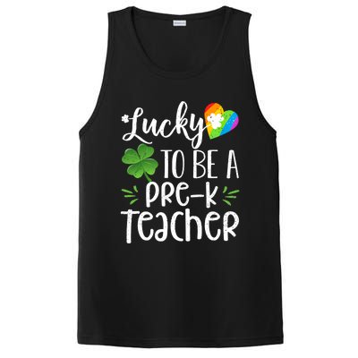 Lucky To Be A Pre K Teacher Lucky Shamrock St Patrick's Day Meaningful Gift PosiCharge Competitor Tank