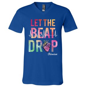 Let The Beat Drop Adenosine Cute Gift Funny Nurses Cute Gift V-Neck T-Shirt