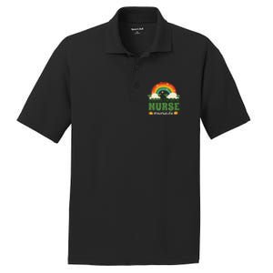 Lucky To Be A Nurse Saint Patricks Day Nursing Rainbow Gift PosiCharge RacerMesh Polo