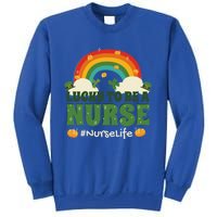 Lucky To Be A Nurse Saint Patricks Day Nursing Rainbow Gift Sweatshirt