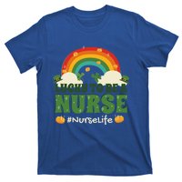 Lucky To Be A Nurse Saint Patricks Day Nursing Rainbow Gift T-Shirt