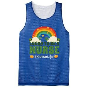 Lucky To Be A Nurse Saint Patricks Day Nursing Rainbow Gift Mesh Reversible Basketball Jersey Tank