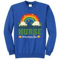 Lucky To Be A Nurse Saint Patricks Day Nursing Rainbow Gift Tall Sweatshirt