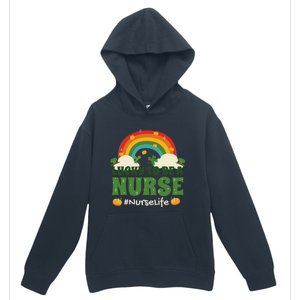 Lucky To Be A Nurse Saint Patricks Day Nursing Rainbow Gift Urban Pullover Hoodie