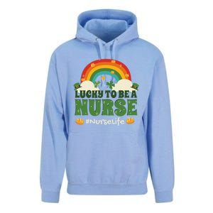 Lucky To Be A Nurse Saint Patricks Day Nursing Rainbow Gift Unisex Surf Hoodie