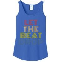 Let The Beat Drop Dj Dance Retro 70s Vintage Gift Ladies Essential Tank