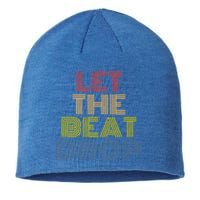 Let The Beat Drop Dj Dance Retro 70s Vintage Gift Sustainable Beanie