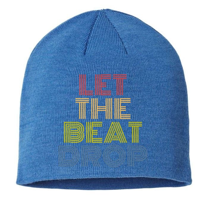 Let The Beat Drop Dj Dance Retro 70s Vintage Gift Sustainable Beanie