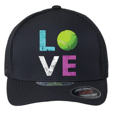 Love Tennis Best Fun Birthday Gift Flexfit Unipanel Trucker Cap