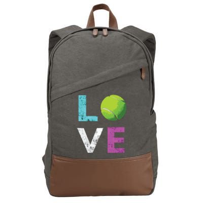 Love Tennis Best Fun Birthday Gift Cotton Canvas Backpack