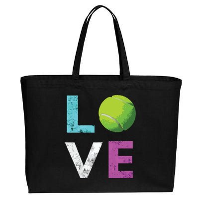 Love Tennis Best Fun Birthday Gift Cotton Canvas Jumbo Tote