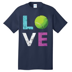 Love Tennis Best Fun Birthday Gift Tall T-Shirt