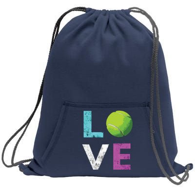 Love Tennis Best Fun Birthday Gift Sweatshirt Cinch Pack Bag