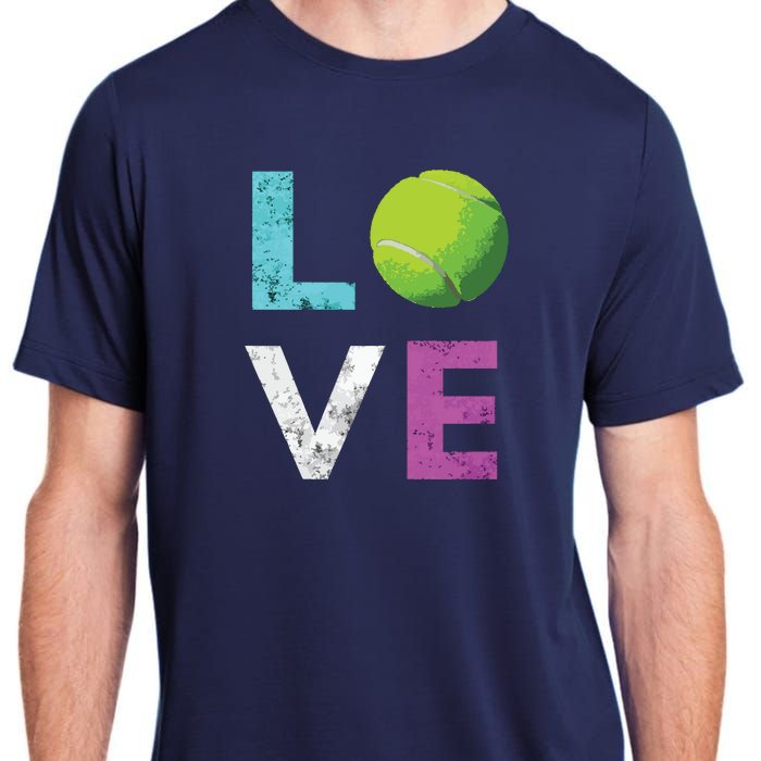 Love Tennis Best Fun Birthday Gift Adult ChromaSoft Performance T-Shirt