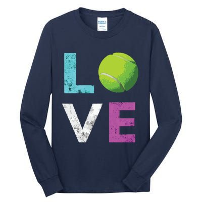 Love Tennis Best Fun Birthday Gift Tall Long Sleeve T-Shirt