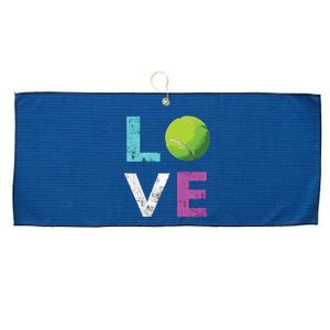 Love Tennis Best Fun Birthday Gift Large Microfiber Waffle Golf Towel