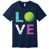 Love Tennis Best Fun Birthday Gift Premium T-Shirt