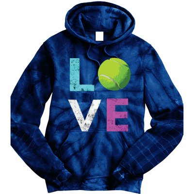 Love Tennis Best Fun Birthday Gift Tie Dye Hoodie