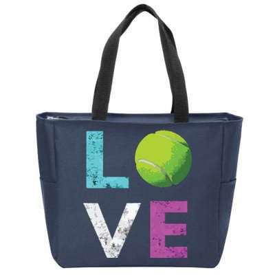 Love Tennis Best Fun Birthday Gift Zip Tote Bag