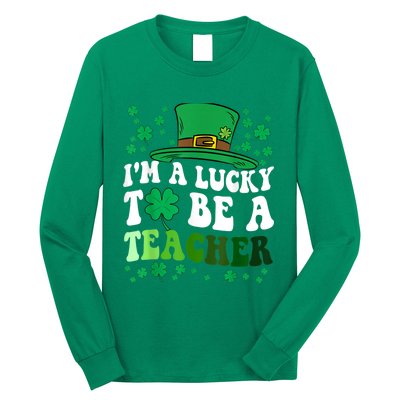 Lucky To Be A Teacher St Patricks Day Irish Shamrock Long Sleeve Shirt