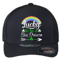 Lucky To Be A Bus Driver St Patrick's Day Bus Drivers Gift Flexfit Unipanel Trucker Cap