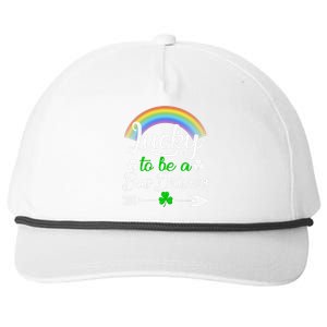 Lucky To Be A Bus Driver St Patrick's Day Bus Drivers Gift Snapback Five-Panel Rope Hat