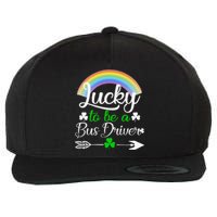 Lucky To Be A Bus Driver St Patrick's Day Bus Drivers Gift Wool Snapback Cap