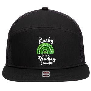 Lucky To Be A Reading Specialist St Patricks Day Irish Funny Gift 7 Panel Mesh Trucker Snapback Hat