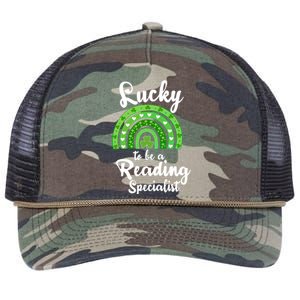 Lucky To Be A Reading Specialist St Patricks Day Irish Funny Gift Retro Rope Trucker Hat Cap