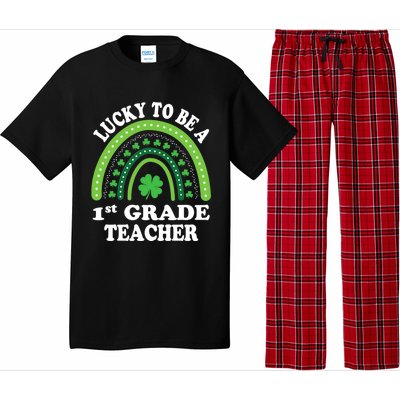 Lucky To Be A 1st Grade Teacher St Patricks Day Rainbow Meaningful Gift Pajama Set