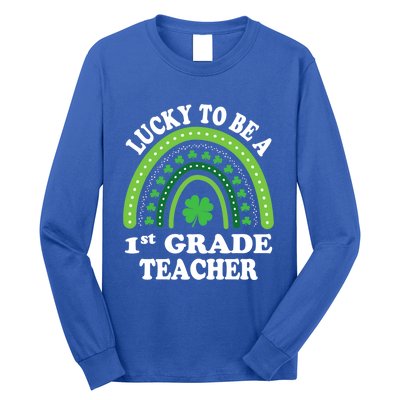 Lucky To Be A 1st Grade Teacher St Patricks Day Rainbow Meaningful Gift Long Sleeve Shirt