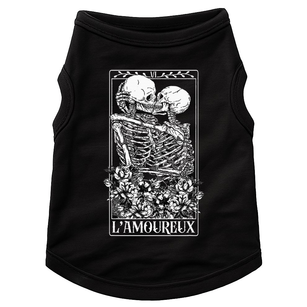 LAmoureux Tarot Card Skeleton Kissing Aesthetic Mystical Doggie Tank