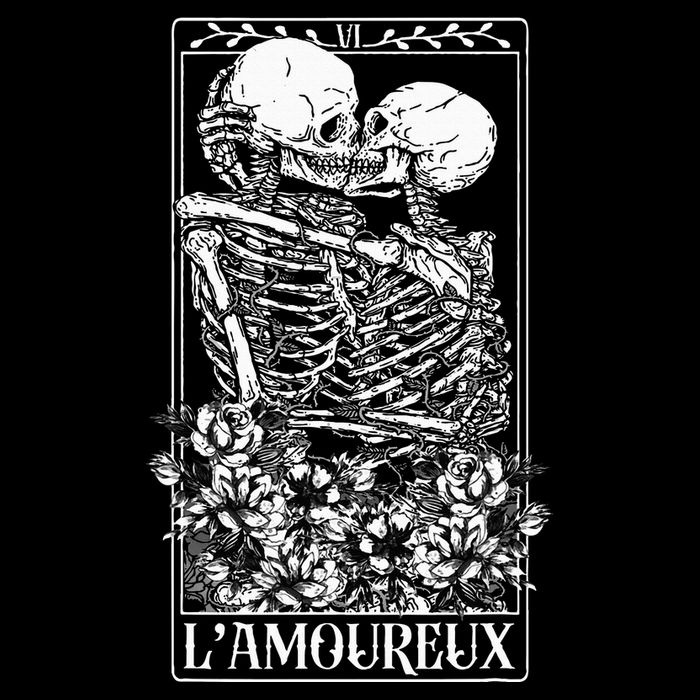 LAmoureux Tarot Card Skeleton Kissing Aesthetic Mystical Doggie Tank