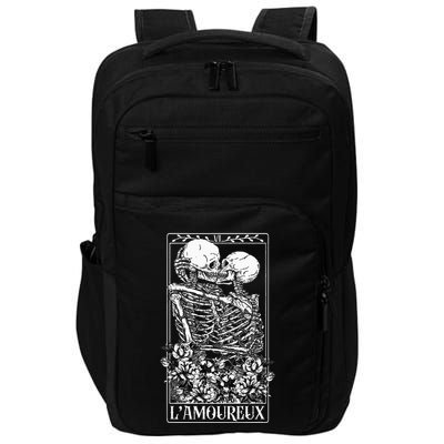 LAmoureux Tarot Card Skeleton Kissing Aesthetic Mystical Impact Tech Backpack