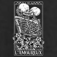 LAmoureux Tarot Card Skeleton Kissing Aesthetic Mystical 11oz C Handle Ceramic Mug