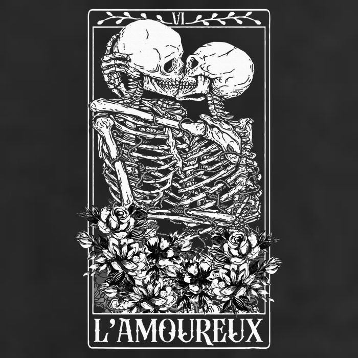 LAmoureux Tarot Card Skeleton Kissing Aesthetic Mystical 11oz C Handle Ceramic Mug