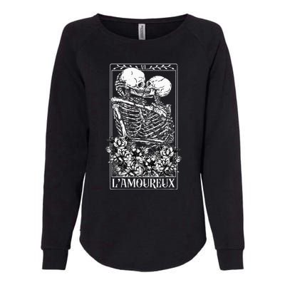 LAmoureux Tarot Card Skeleton Kissing Aesthetic Mystical Womens California Wash Sweatshirt