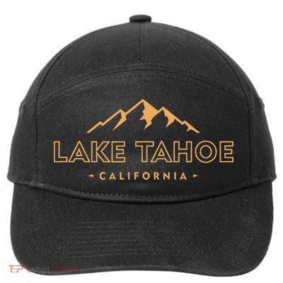Lake Tahoe California Retro Mountain Souvenir 7-Panel Snapback Hat