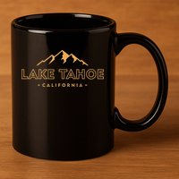 Lake Tahoe California Retro Mountain Souvenir 11oz C Handle Ceramic Mug