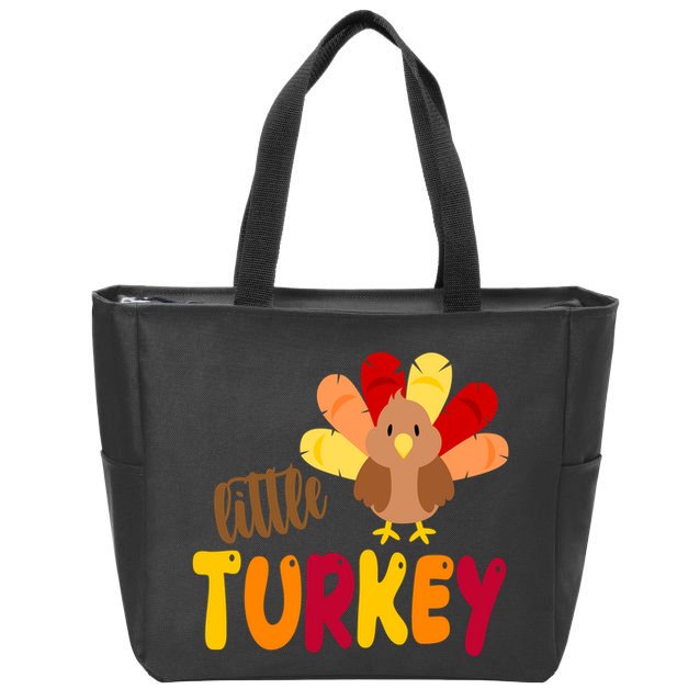 Little Turkey Cute Thanksgiving Holiday Zip Tote Bag