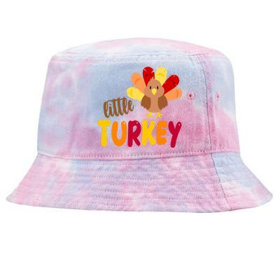 Little Turkey Cute Thanksgiving Holiday Tie-Dyed Bucket Hat