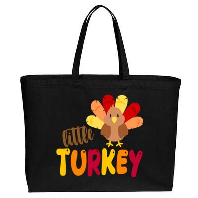 Little Turkey Cute Thanksgiving Holiday Cotton Canvas Jumbo Tote